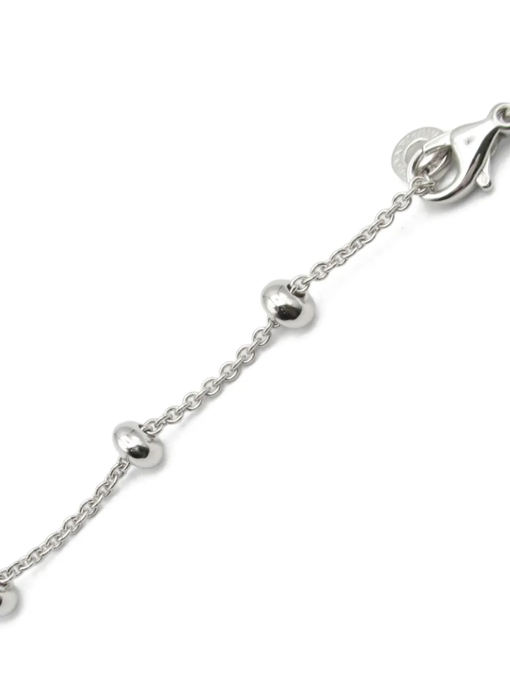 Pre-owned Bvlgari 10's 18kt White Gold B-zero 1 Element Diamond Necklace In 银色