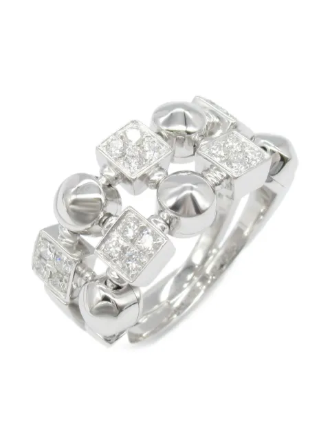 Bvlgari Pre-Owned anillo Lucia en oro blanco de 18kt con diamante 2010