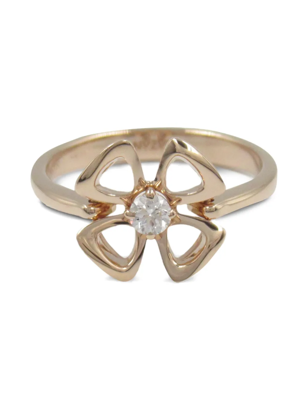 Pre-owned Bvlgari 2010s 18k Rose Gold Fiorever Diamond Ring In 粉色