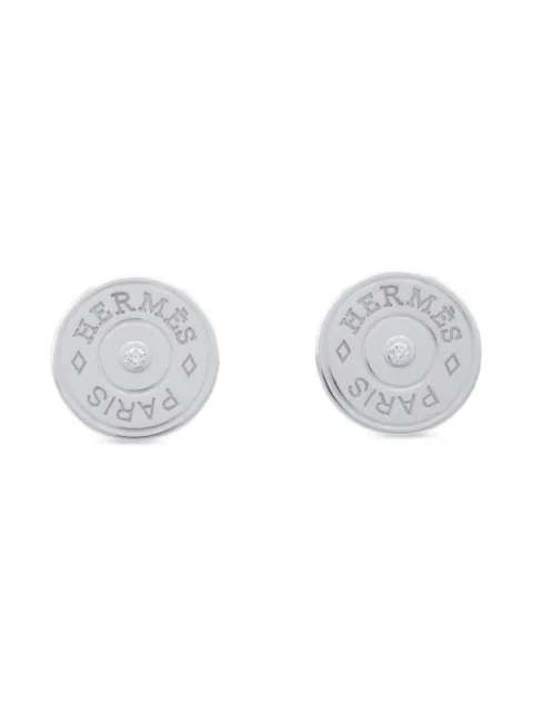 Hermès Pre-Owned aretes Gambade en oro blanco de 18kt con diamantes 10