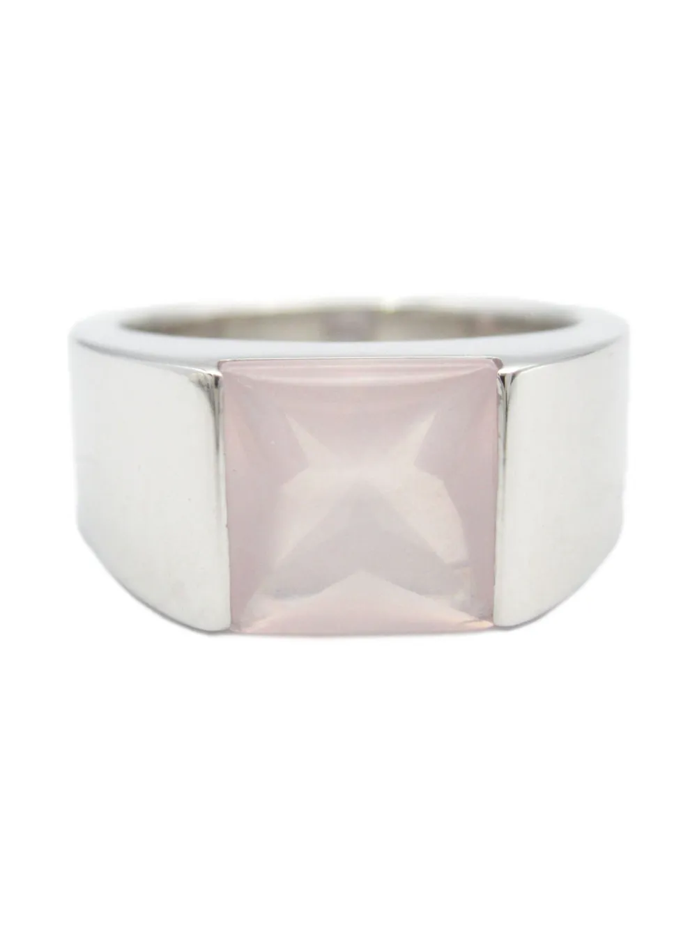 Cartier 10's 18kt white gold Tank rose quartz ring | Image 2
