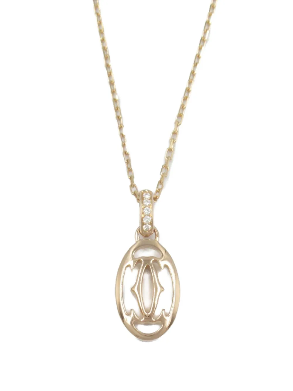 Cartier 2010s ダブルC ダイヤモンド ネックレス 18Kローズゴールド - ゴールドトーン Cartier 2010s ダブルC ダイヤモンド ネックレス 18Kローズゴールド - ゴールドトーン