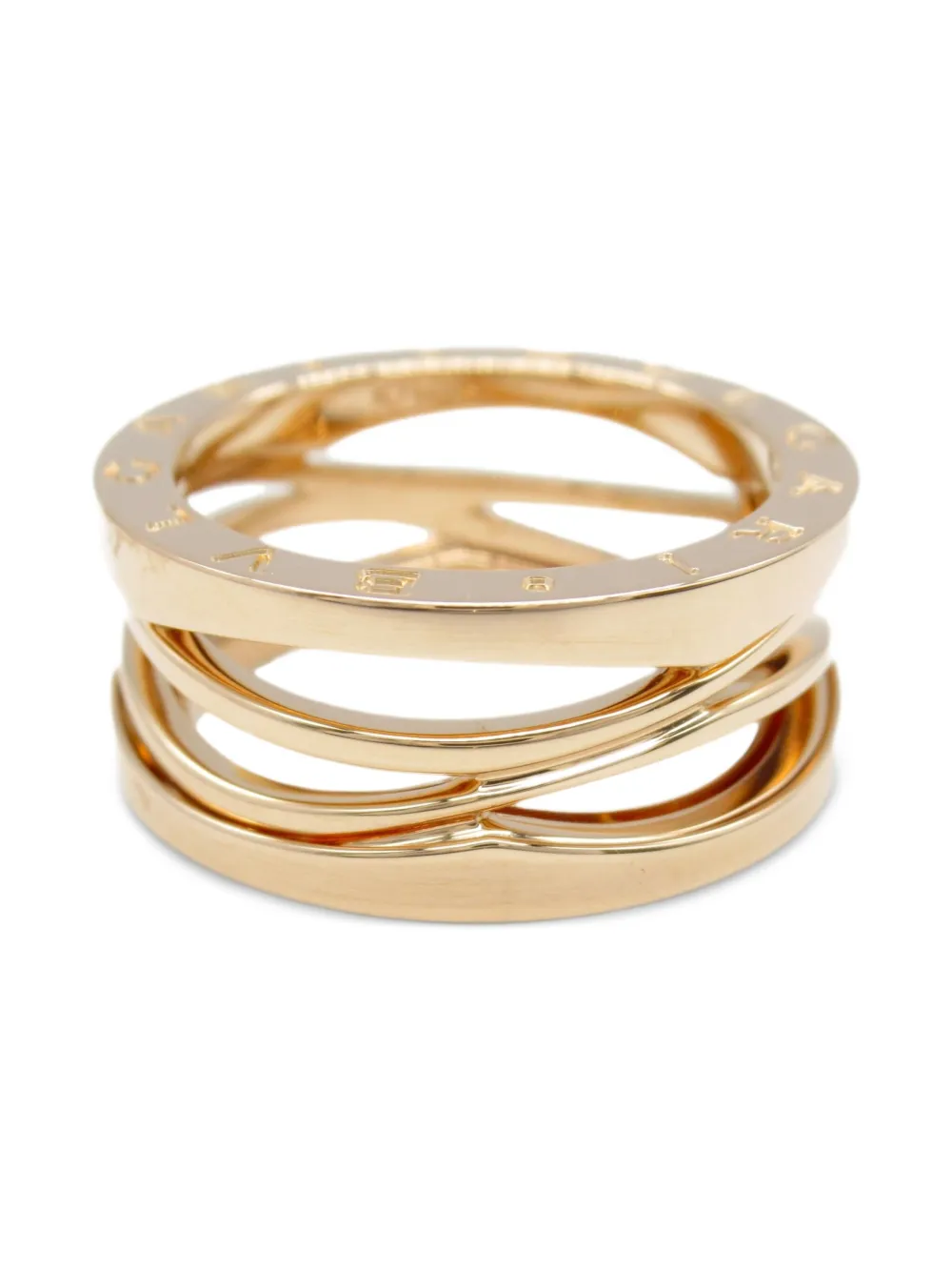 Pre-owned Bvlgari 2010s 18k Rose Gold B-zero1 Ring In 粉色