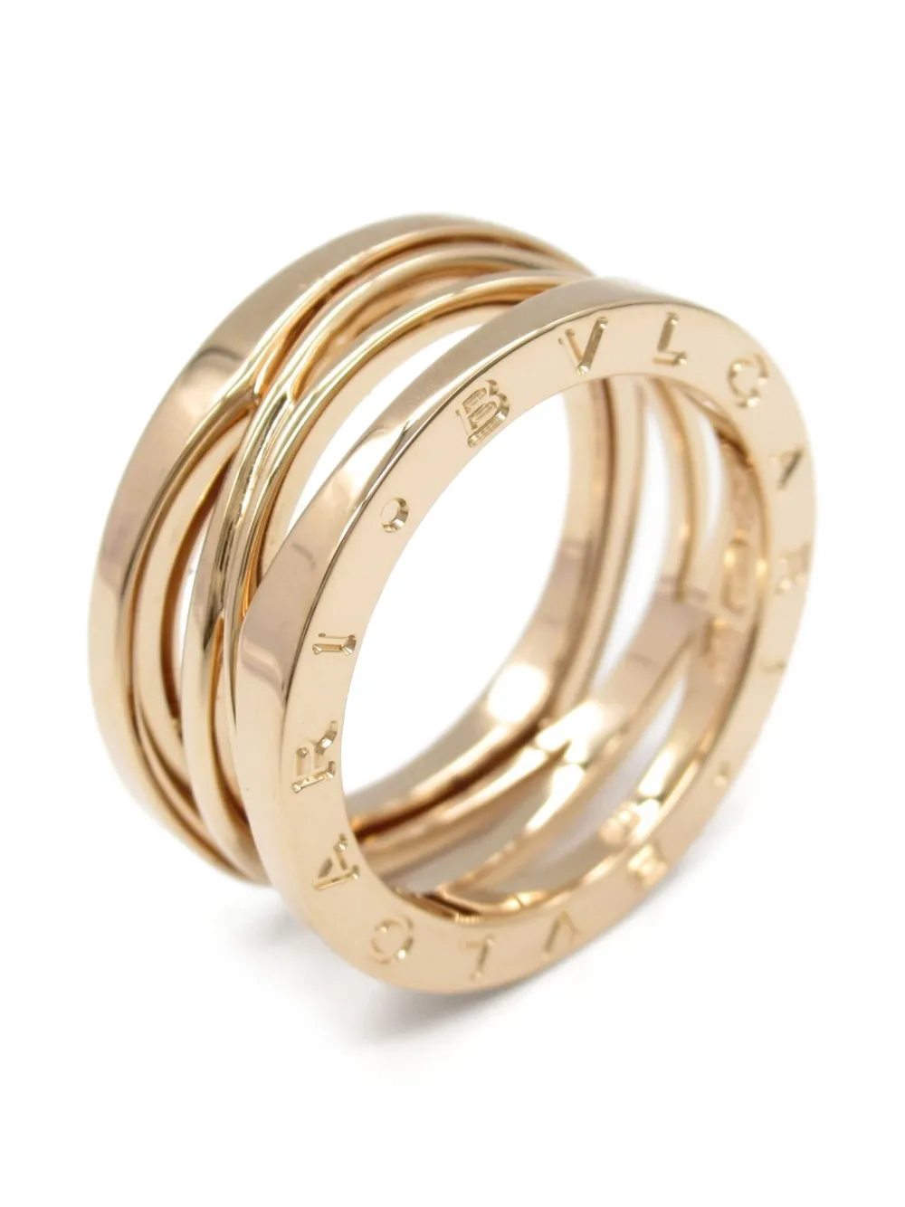 Pre-owned Bvlgari 2010s 18k Rose Gold B-zero1 Ring In 粉色