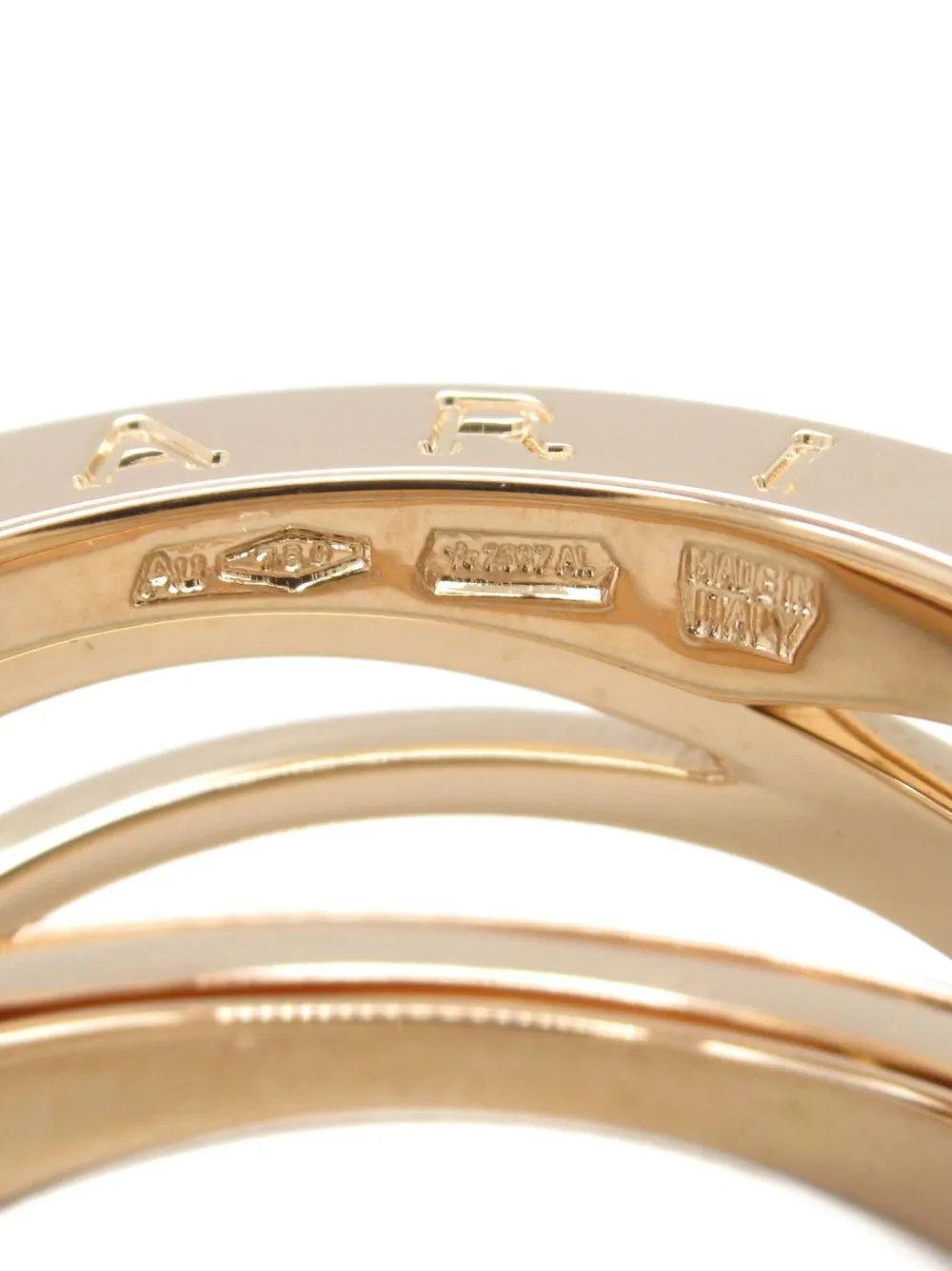 Pre-owned Bvlgari 2010s 18k Rose Gold B-zero1 Ring In 粉色