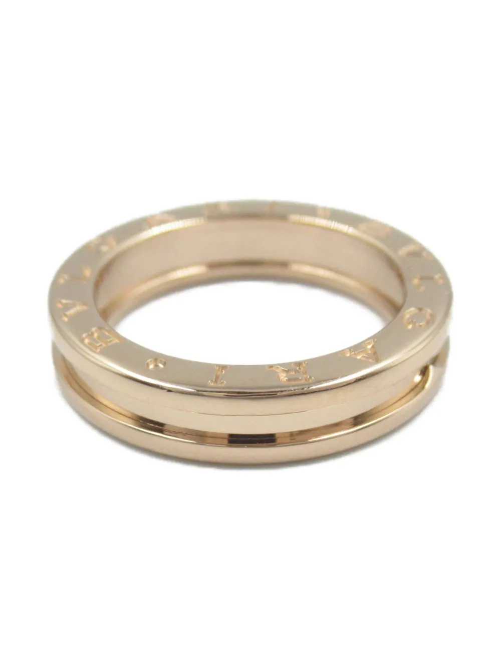 Pre-owned Bvlgari 10's 18kt Rose Gold B-zero1 Ring