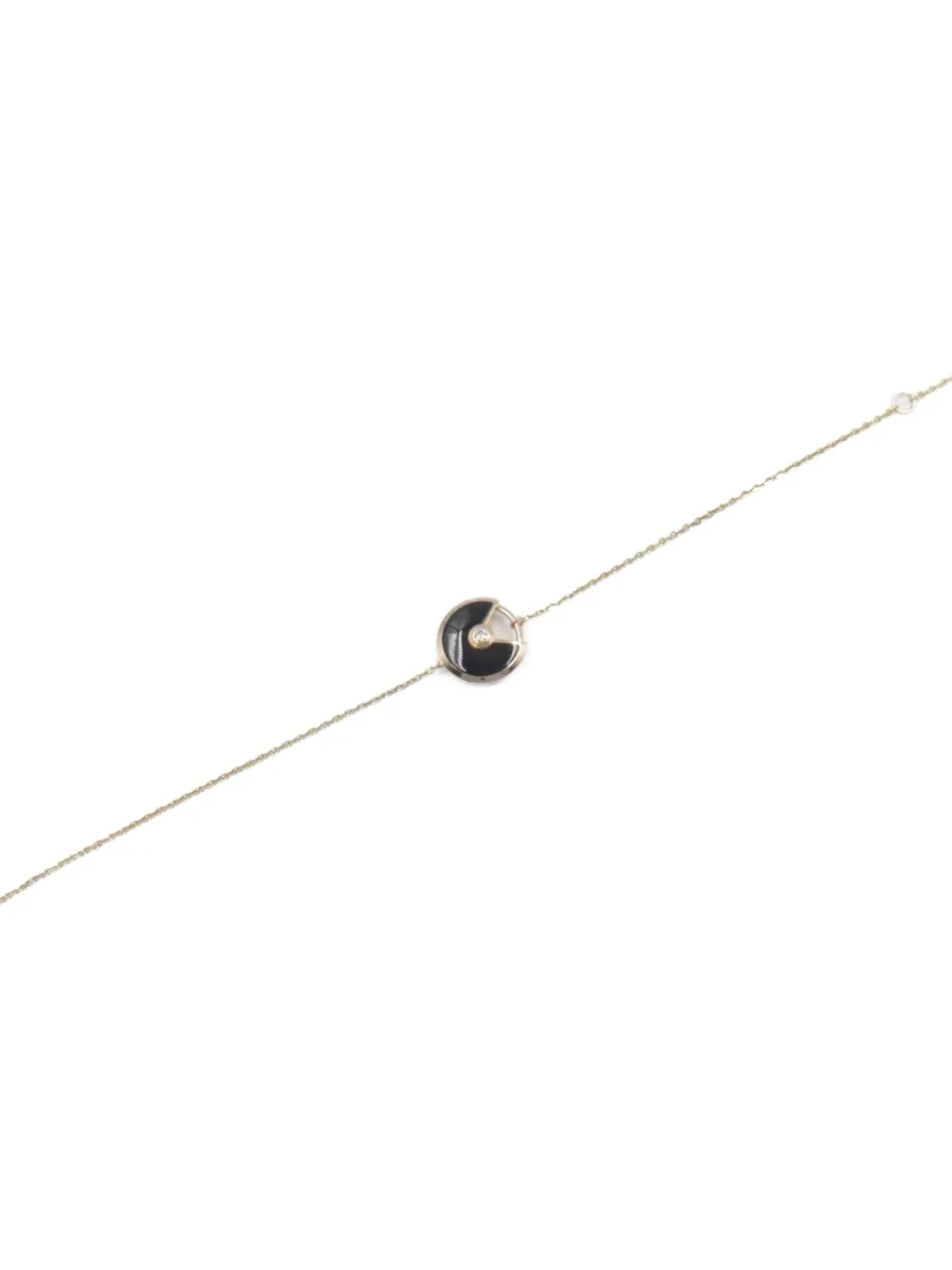 Pre-owned Cartier 10's 18kt Rose Gold Amulette Onyx And Diamond Bracelet In 金色
