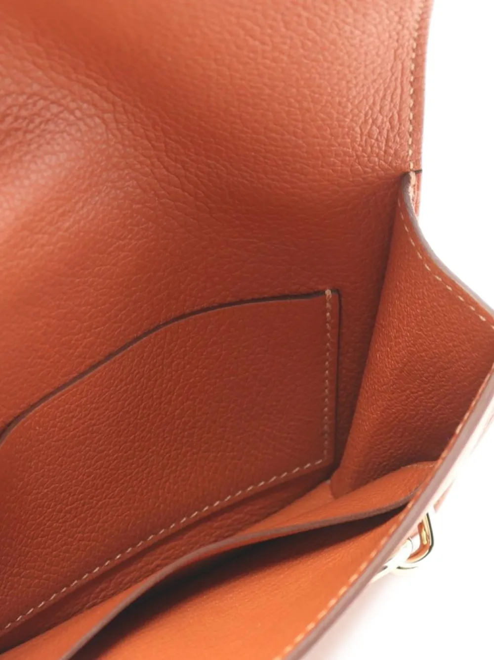 Pre-owned Hermes 2021 Lawris Slim Flash Blue Frida Bi-fold Wallet In Brown