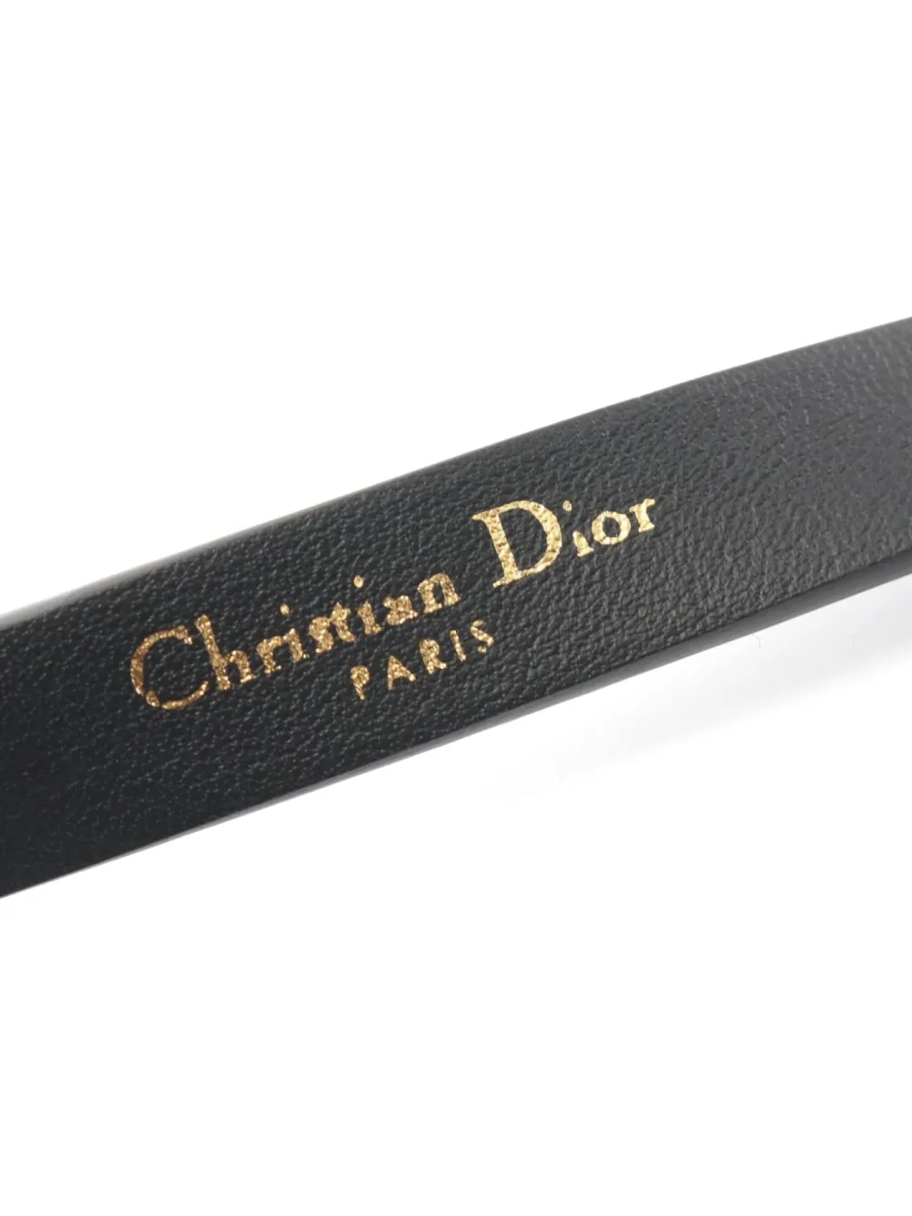 Pre-owned Dior 2010s Bee Leather Belt In Black