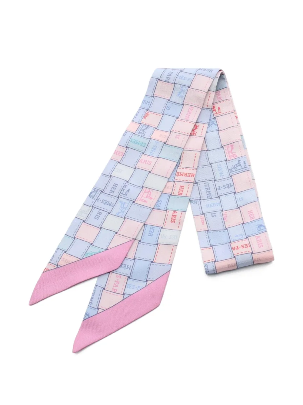 Hermès Pre-Owned 2010s チェック シルクスカーフ - ピンク Hermès Pre-Owned 2010s チェック シルクスカーフ - ピンク