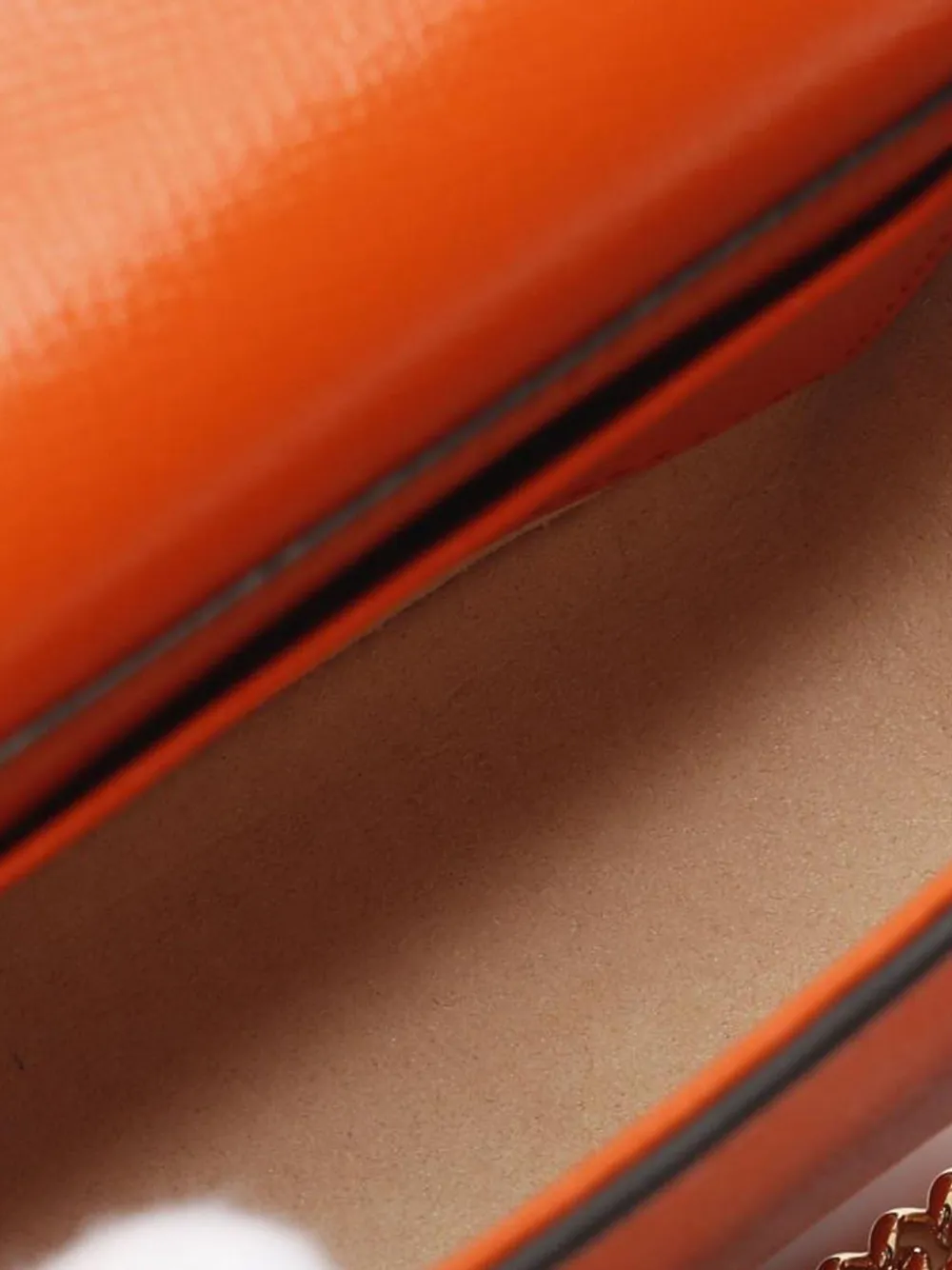 Pre-owned Gucci 2016-present Mini Leather Horsebit 1955 Web Satchel In Orange