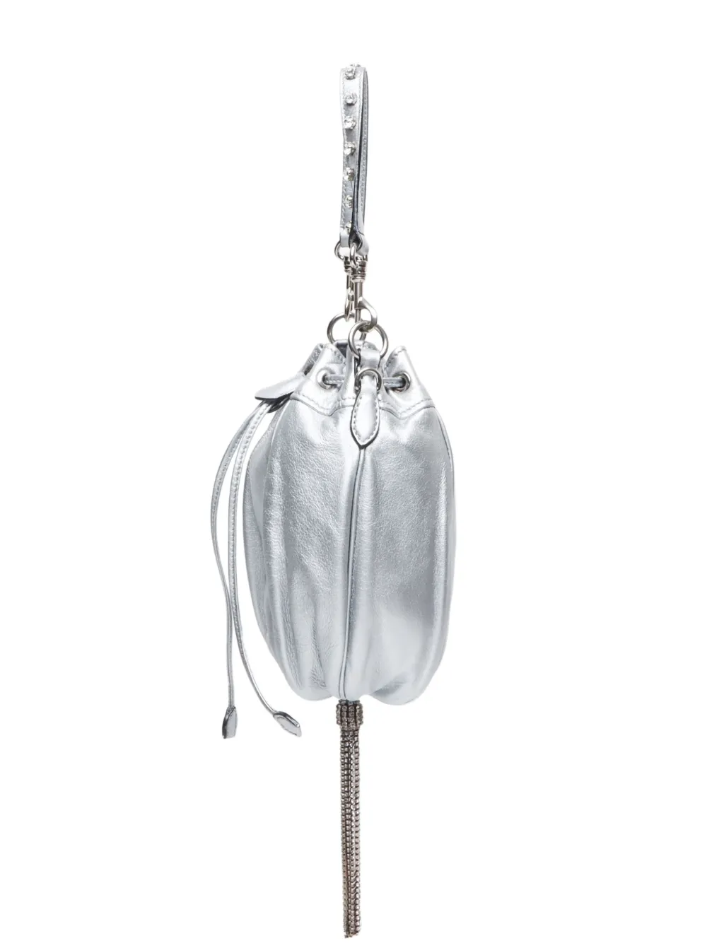 Pre-owned Miu Miu 2000-2020 Rhinestone Handbag In Silver