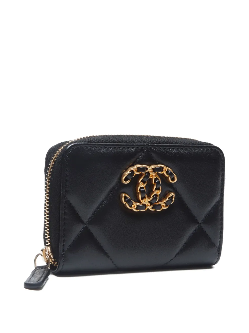 Pre-owned Chanel 2021-2022 Cc Leather Wallet In Black