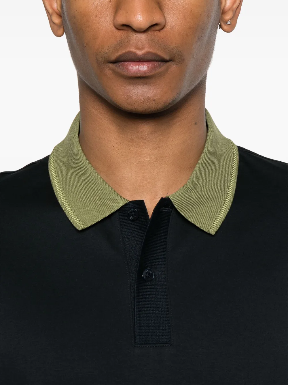 BOSS Poloshirt met contrasterende kraag Blauw