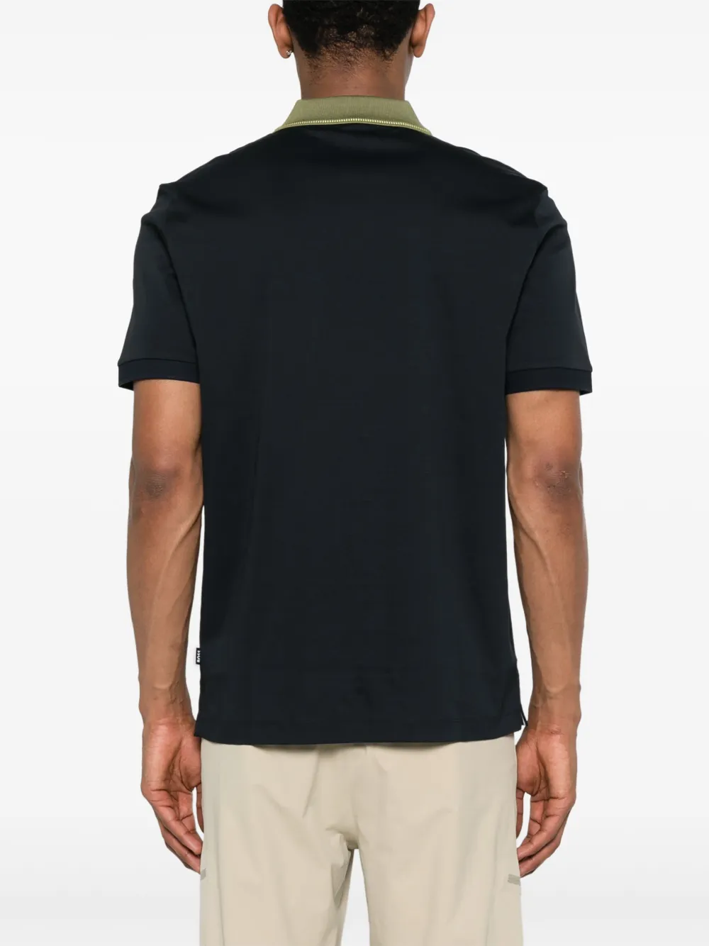 BOSS Poloshirt met contrasterende kraag Blauw