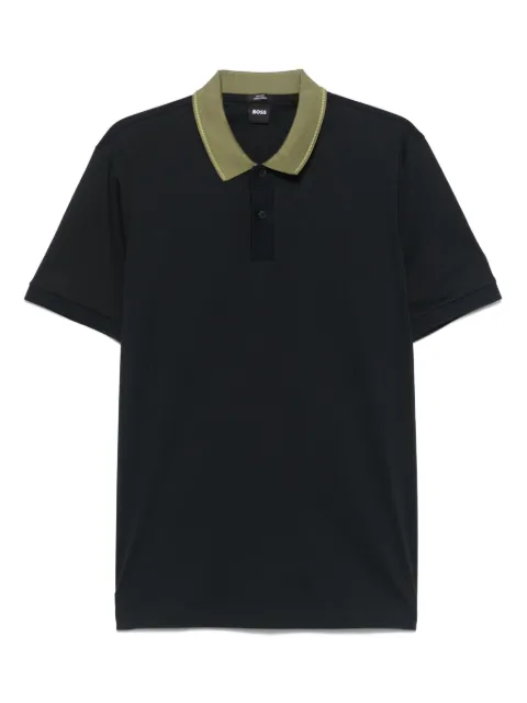 BOSS contrast-collar polo shirt