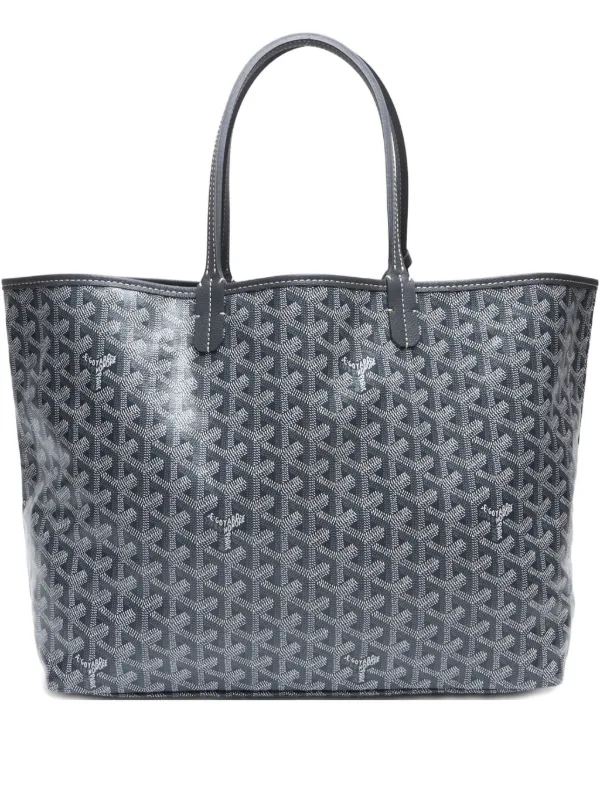 GOYARD Croisseur 40 Herringbone Pattern Boston Bag Black