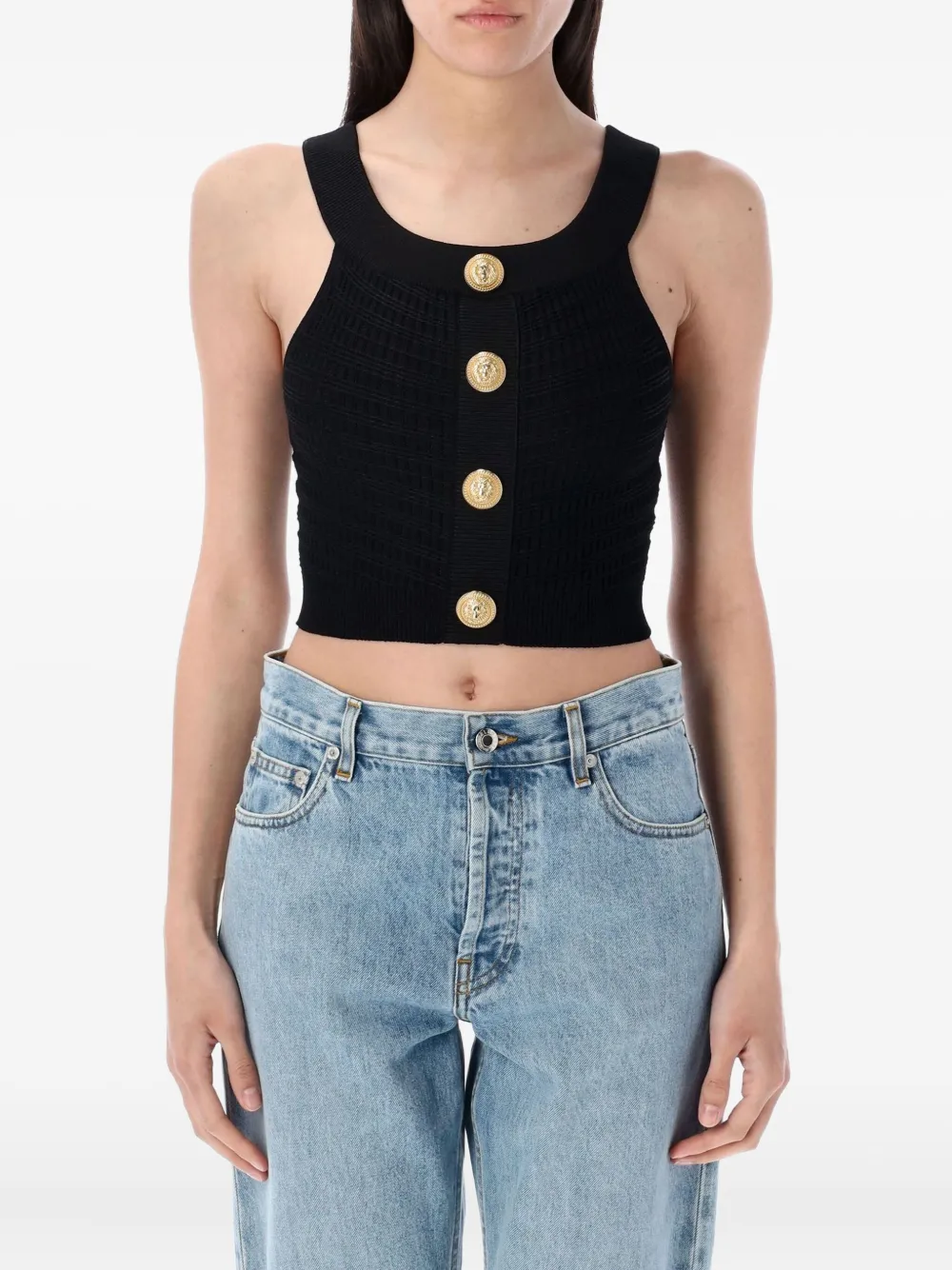 Balmain top con cuello barco | negro | Image 1