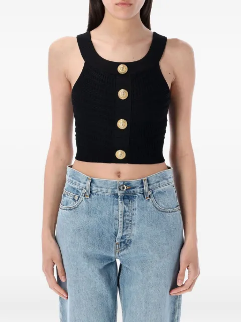 Balmain top con cuello barco