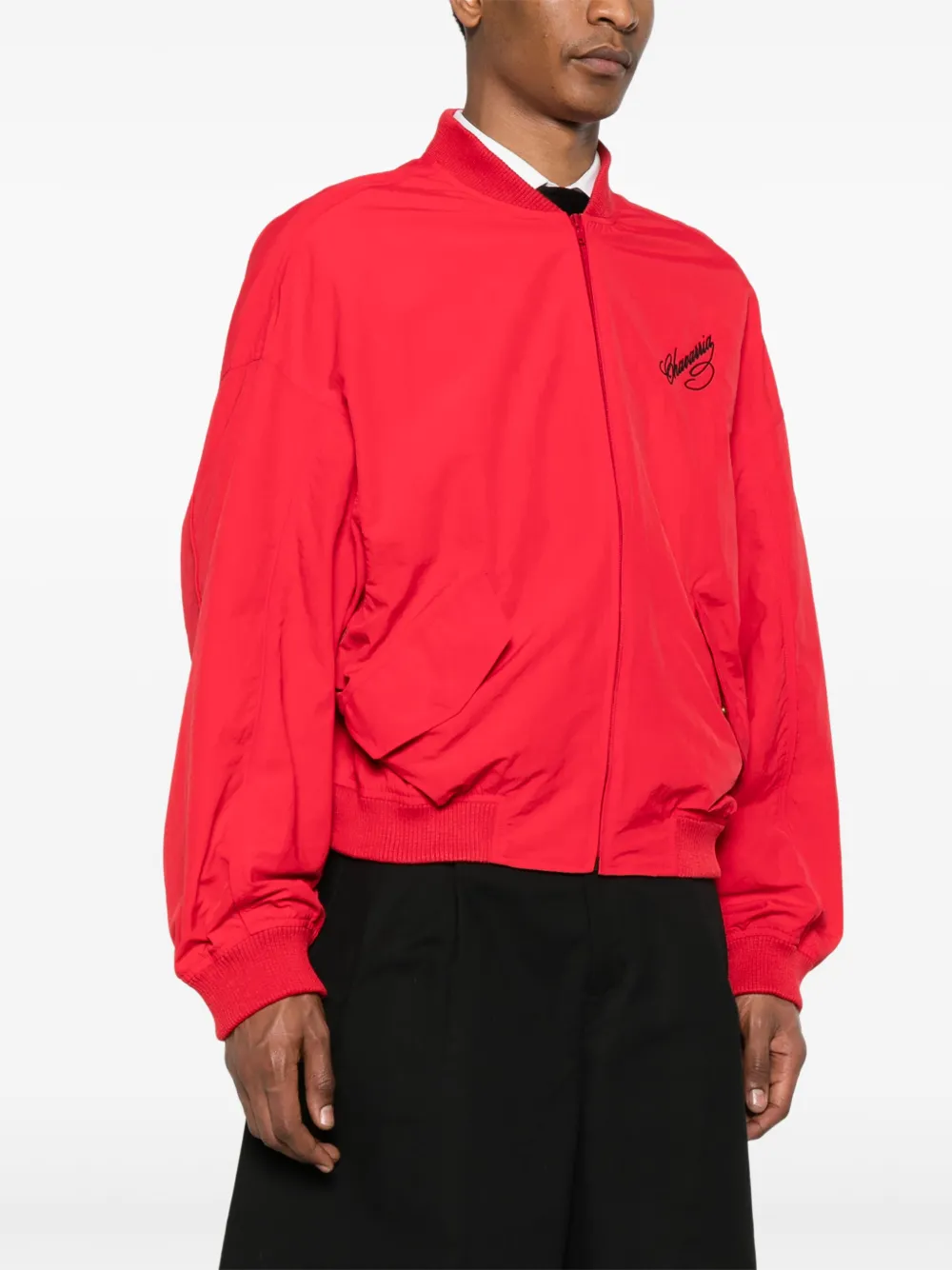Willy Chavarria Bomberjack met geborduurd logo Rood