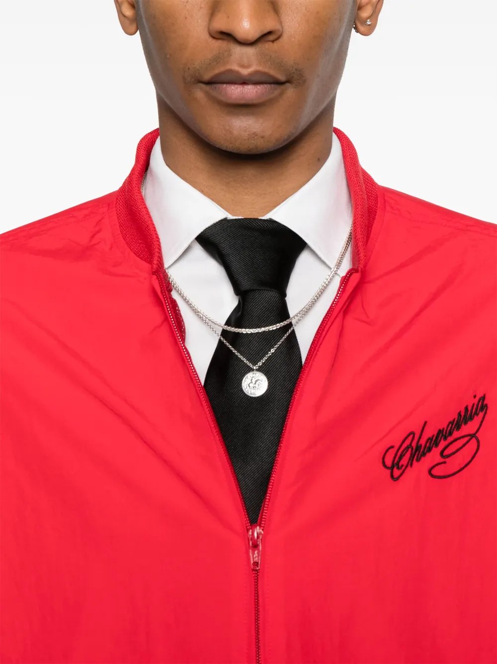 Willy Chavarria Bomberjack met geborduurd logo Rood