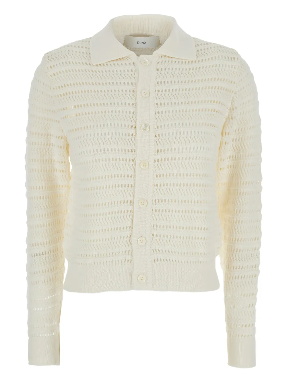 Dunst Cardigan Mit Lochstrickmuster In White