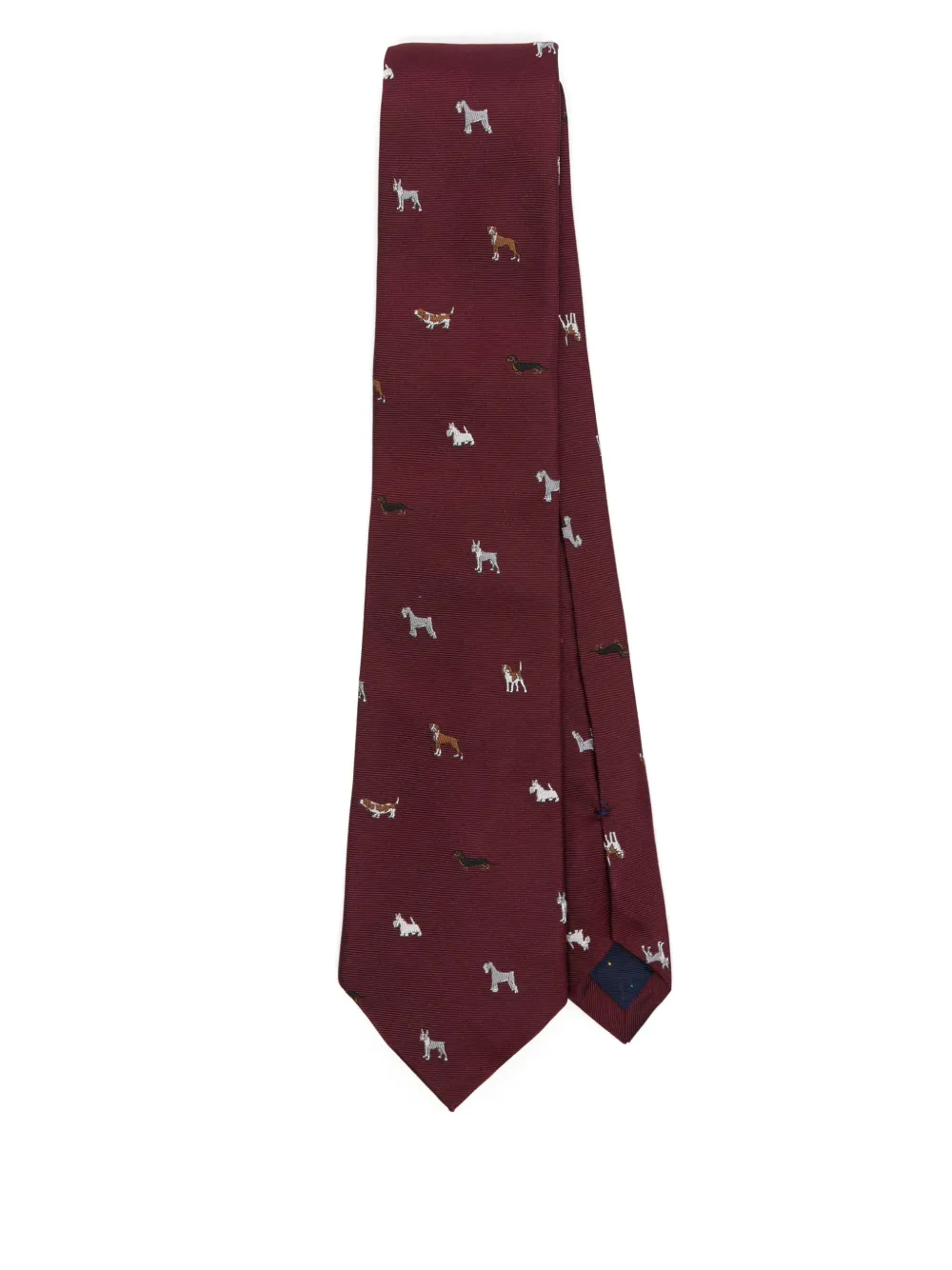 Paul Smith Dogs-embroidery tie | Red | Image 1