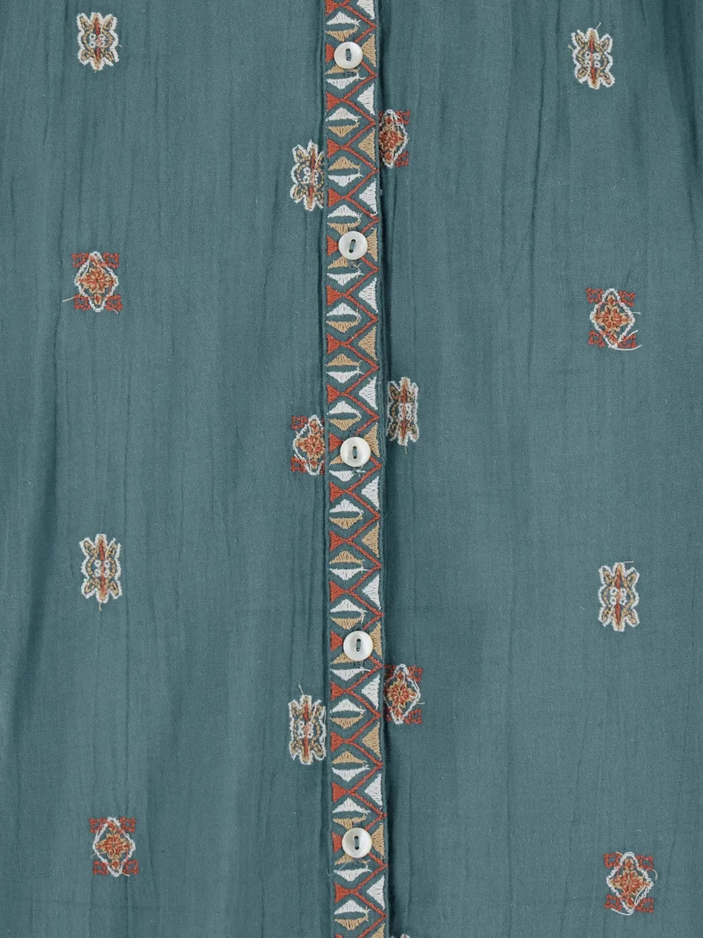 Ba&sh Daphne Embroidered Button-up Blouse In Blue
