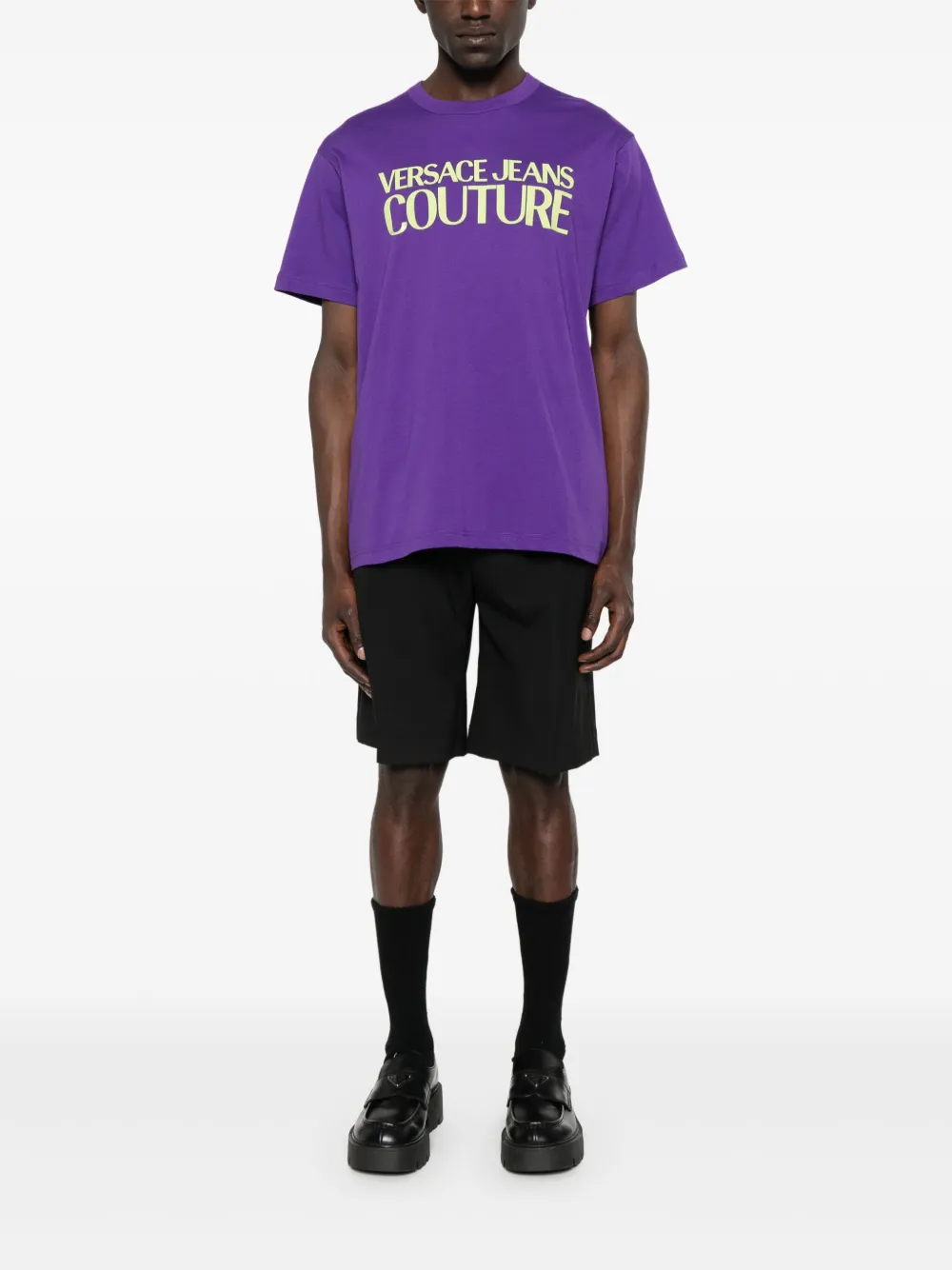 Versace Jeans Couture T-shirt met logo - Paars