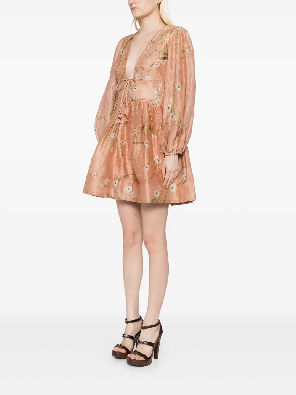 ZIMMERMANN Illuminate mini-jurk Beige