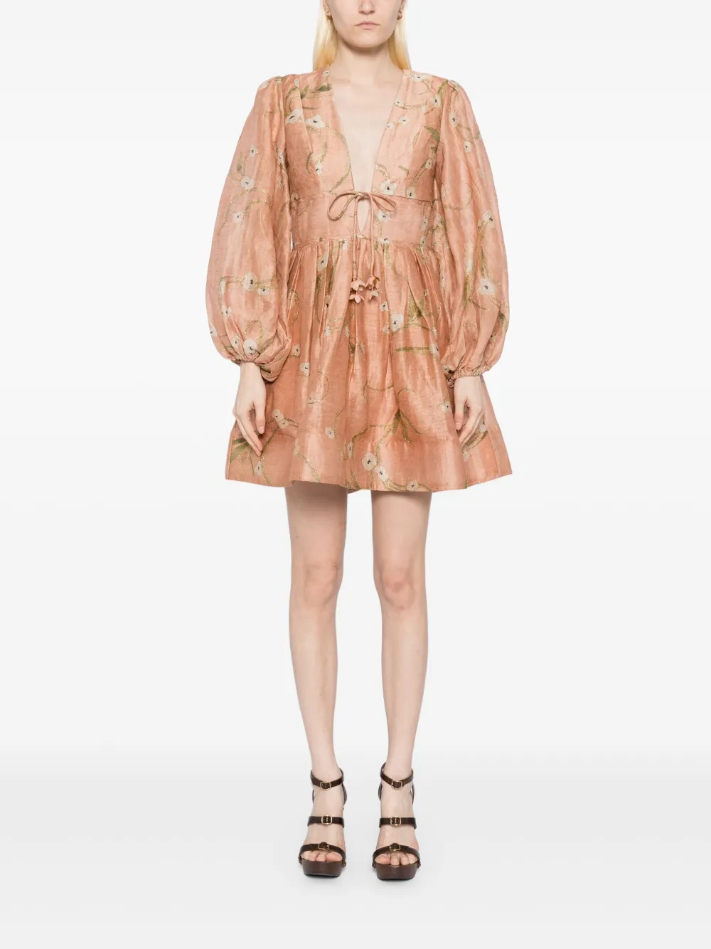 ZIMMERMANN Illuminate mini-jurk Beige