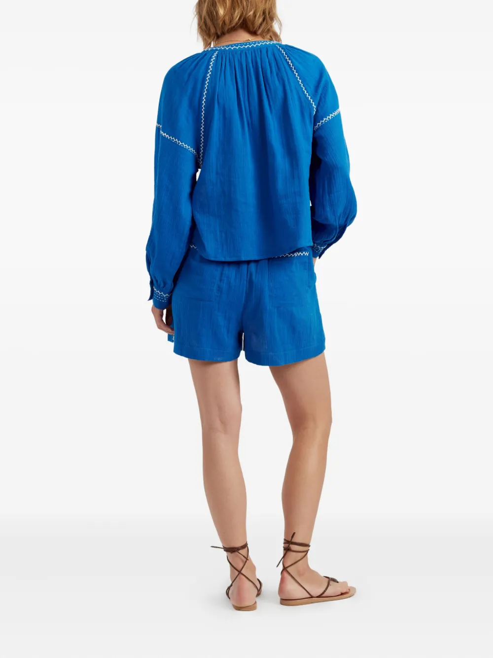 Chinti & Parker St. Tropez blouse met geborduurd detail Blauw