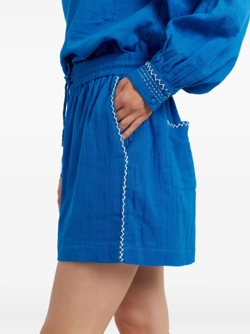 Chinti & Parker Shorts met geborduurd trekkoord Blauw