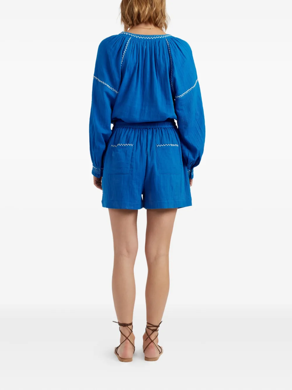 Chinti & Parker Shorts met geborduurd trekkoord Blauw