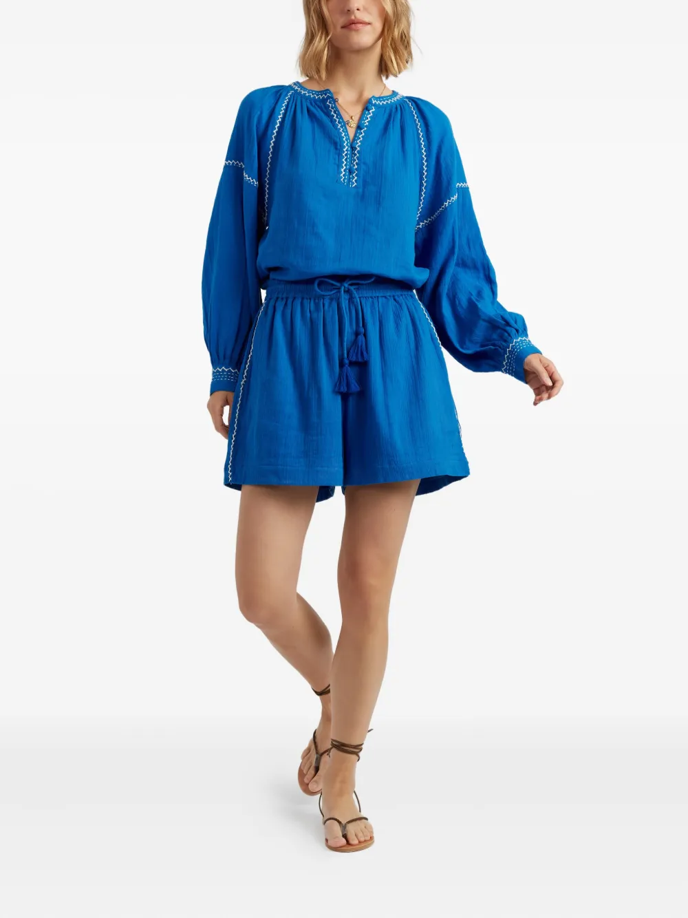 Chinti & Parker Shorts met geborduurd trekkoord Blauw