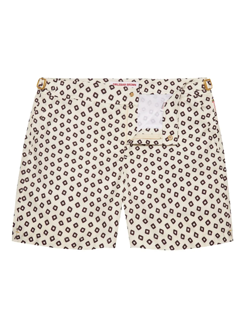 Bulldog geometric-print swim shorts