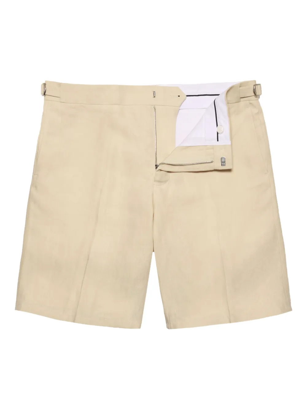 tailored linen shorts