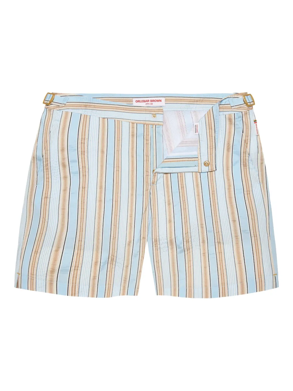 striped swim shorts