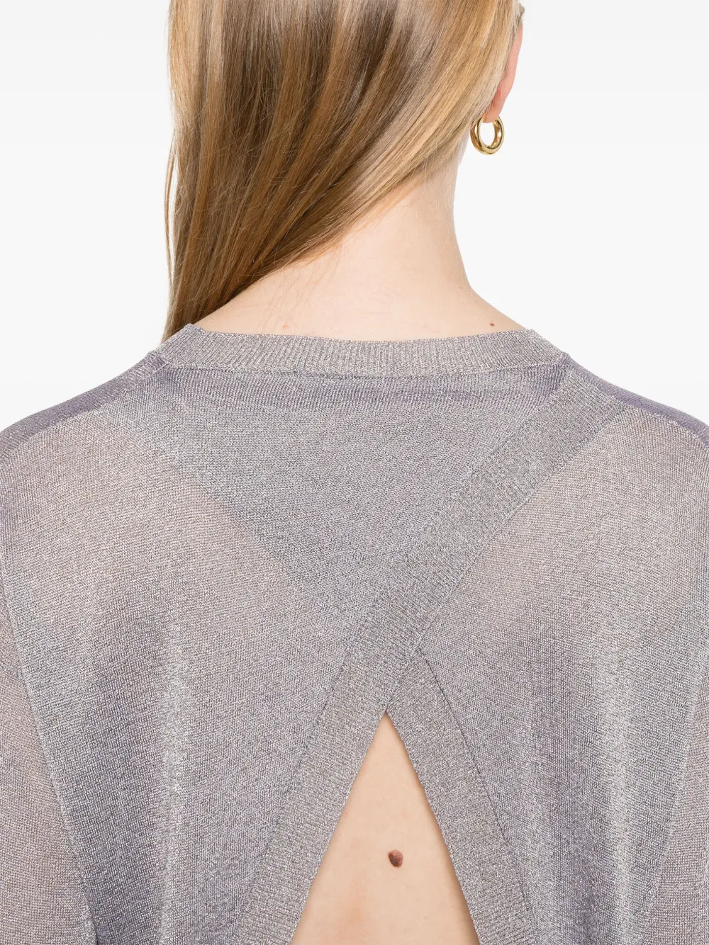 Roberto Collina Top met metallic-effect Grijs