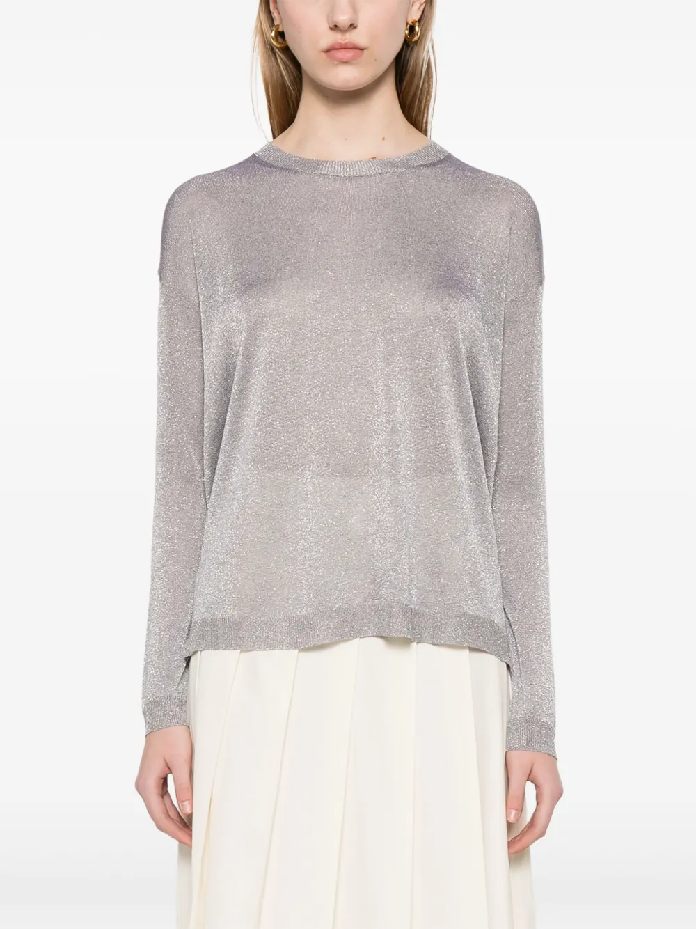 Roberto Collina Top met metallic-effect Grijs
