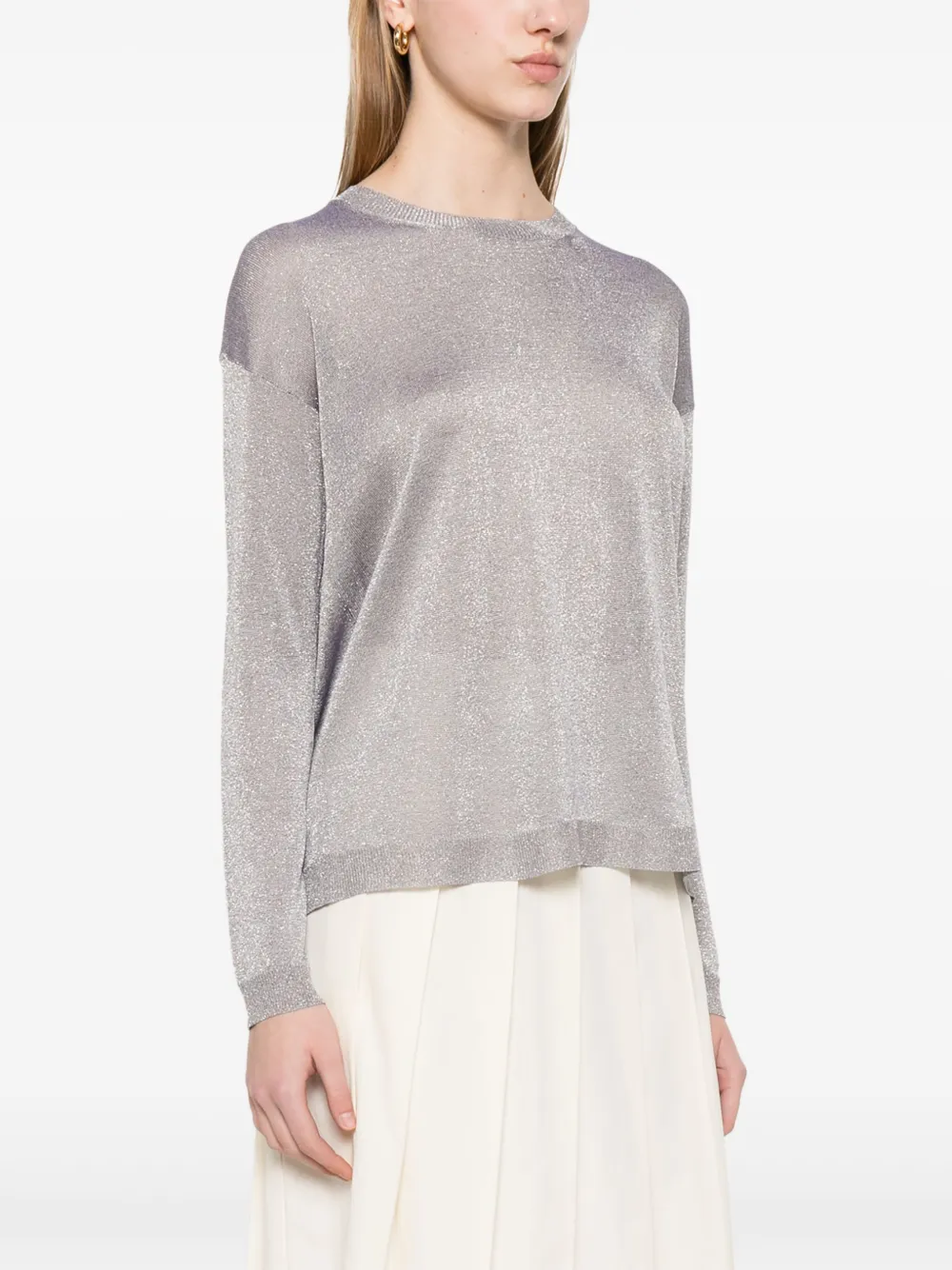 Roberto Collina Top met metallic-effect Grijs