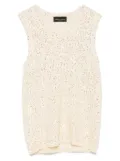 Roberto Collina sequin-embellished top - Neutrals