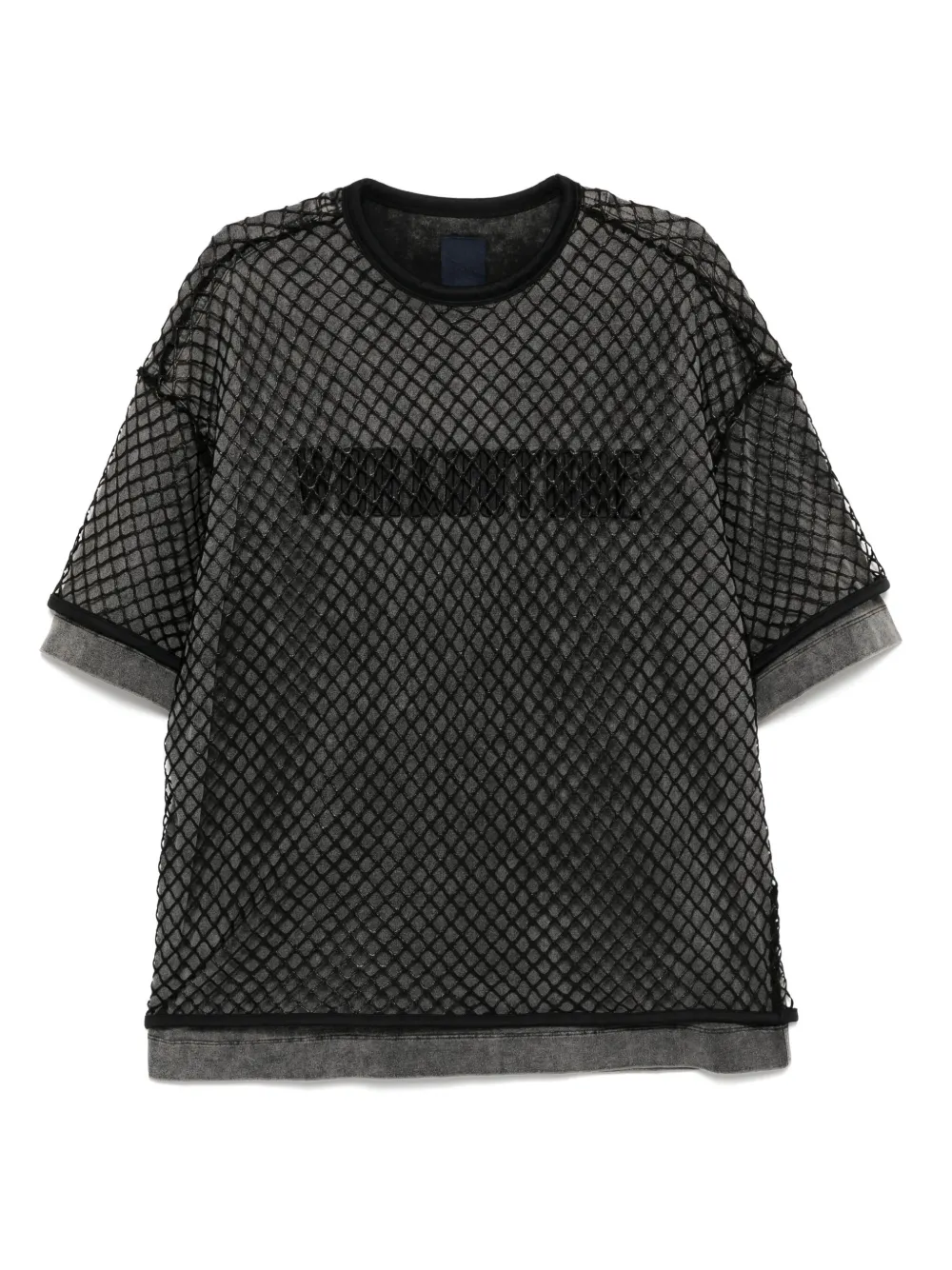 Juun.J net-layered short-sleeved T-shirt | negro | Image 1