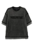 Juun.J net-layered short-sleeved T-shirt - Black