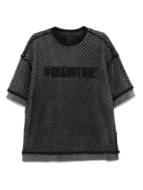 Juun.J net-layered short-sleeved T-shirt