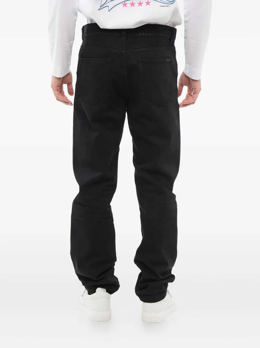 Saint Laurent Jeans met knopen Zwart
