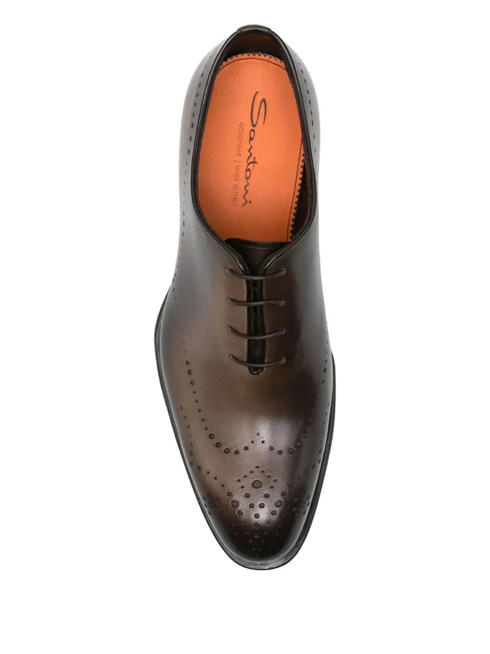 Santoni Carter Brogue-detailing Oxford Shoes In Brown