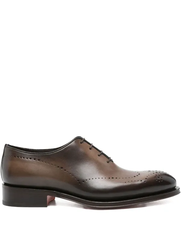 Santoni Carter brogue-detailing Oxford Shoes Brown FARFETCH IN