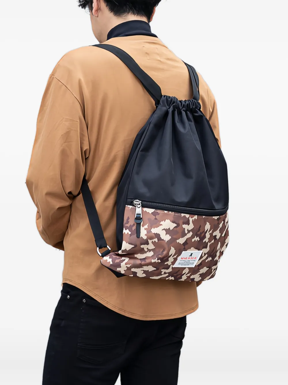 MAKAVELIC CAMOUFLAGE-PRINT DRAWSTRING BACKPACK