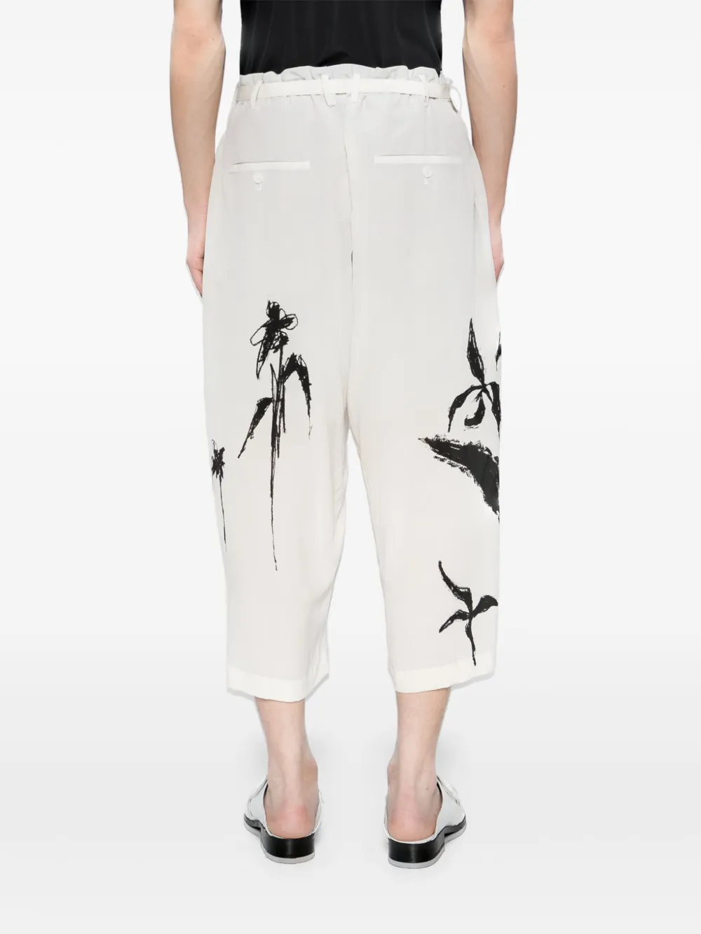 Yohji Yamamoto Broek met grafische print Wit